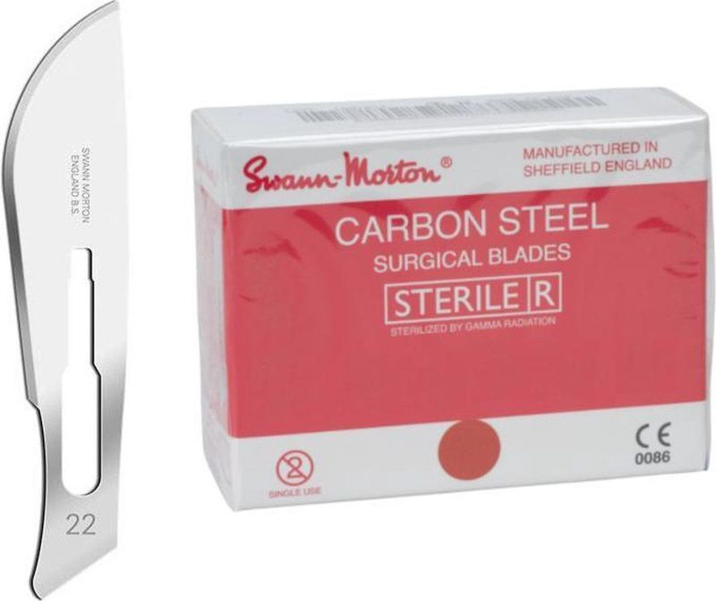 Swann Morton Scalpelmesjes - Steriel - Mesnummer 22 - REF 0208