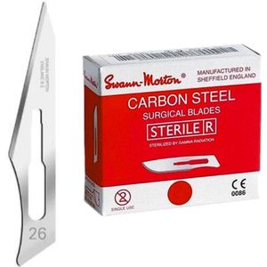 Swann Morton mesjes steriel 26 Swann Morton - RVS - Past op houder nummer 4 - Nummer 26