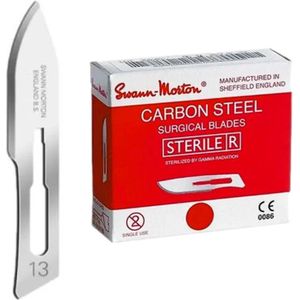 Swann Morton mesjes steriel 13 Swann Morton - RVS - Past op houder nummer 3 - Nummer 13