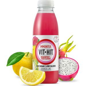 Vit Hit - Immunitea - Vitaminedrank - Drakenvrucht - Fles 50cl - Pak van 12 stuks