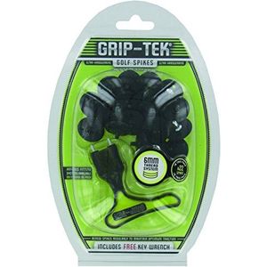 Grip-Tek Unisex metalen draad golfschoen Spikes-zwart 6 mm