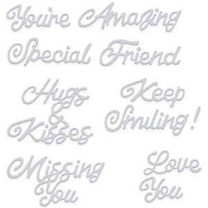 Sweet Dixie Sentiments SDD597 stanssjablonenset, metaal, zilverkleurig