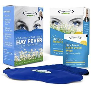 The Eye Doctor Allergy Reliëfpack - Herbruikbaar Cold Eye Pack en 20 Oogdoekjes Eenmalig Gebruik Bij Allergieën, Hooikoorts - Ontsteking, Jeuk, Hoofdpijn, Migraine - Verkoelende Verzachtende Therapie