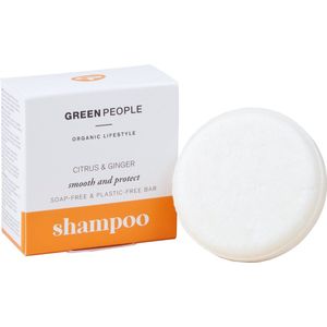 Green People Vaste citrus-gembershampoo, 50 g, natuurlijke, biologische gecertificeerde zero-waste-shampoo, glans en bescherming, voor dagelijks wassen en reizen, voor alle haartypes, dierproefvrij en