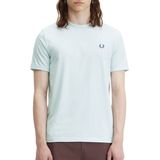 Fred Perry Ringer T-Shirt Lichtblauw - Heren - Print T-shirts