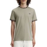 Fred Perry T-Shirt M1588 Greige U84 - Heren - Print T-shirts