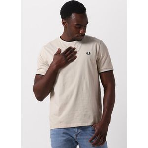 Fred Perry Twin Tipped T-Shirt Oatmeal Ecru Black