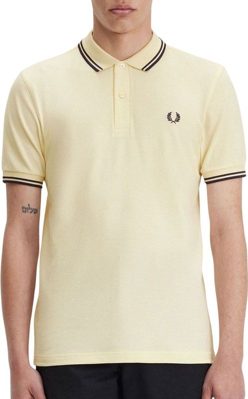 Fred Perry - Twin Tipped Shirt - T-shirt - Beige - 100% Katoen