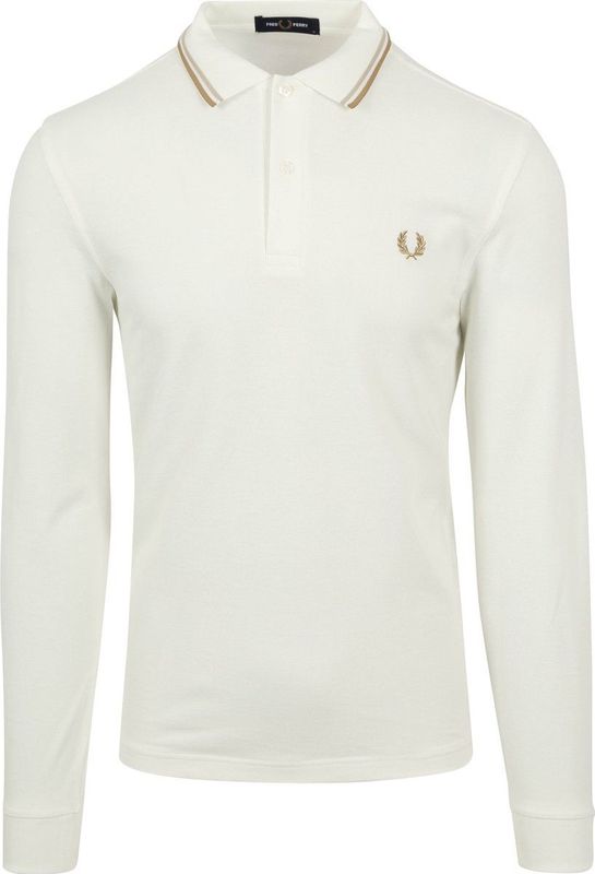 Fred Perry - Longsleeve Polo Off White U83 - Modern-fit - Heren Poloshirt