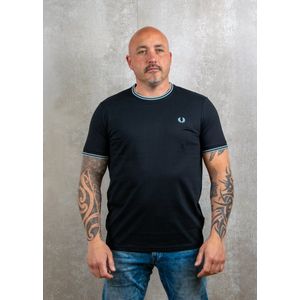 Fred Perry - M1588 Twin Tipped T-shirt - Zwart - Katoen - Korte Mouw