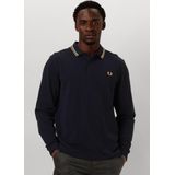 Fred Perry - Gestreept Poloshirt - Blauw - Katoen - Lange Mouwen