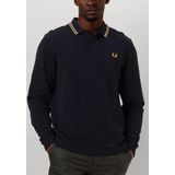 Fred Perry - Gestreept Poloshirt - Blauw - Katoen - Lange Mouwen