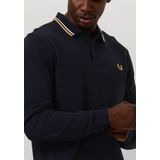 Fred Perry - Gestreept Poloshirt - Blauw - Katoen - Lange Mouwen