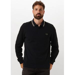 Fred Perry Twin Tipped Fred Perry Shirt Long Sleeve Heren - Polo shirt - Zwart