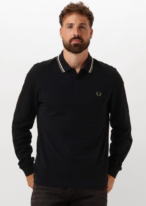 Fred Perry Twin Tipped Fred Perry Shirt Long Sleeve Heren - Polo shirt - Zwart