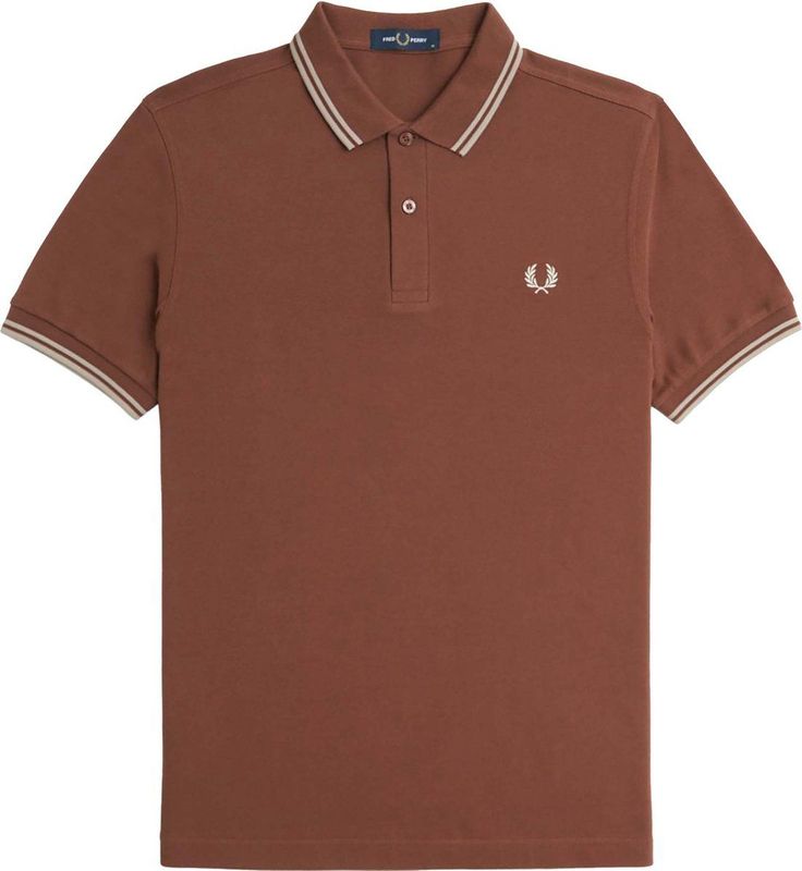 Fred Perry - Poloshirt - Bruin - 100% Katoen - Slim-Fit