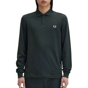 Fred Perry - Polo Shirt - Zwart - Katoen - Lange Mouwen