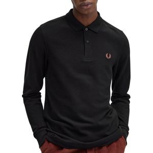 Fred Perry Long Sleeve Plain Fred Perry Shirt Heren - Polo shirt - Zwart