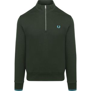 Fred Perry Half Zip Trui Donkergroen - Heren - Schipperstrui