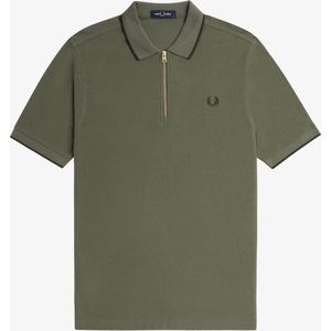 Fred Perry Crepe Pique Zip Neck Polo Shirt