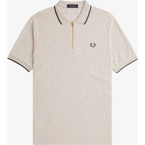 Fred Perry Crepe Pique Zip Neck Polo Shirt