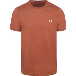 Fred Perry Ringer T-Shirt Bruin S54 - Heren - Print T-shirts