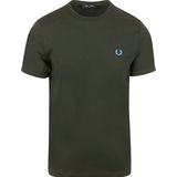 Fred Perry Ringer T-Shirt Groen T61 - Heren - Print T-shirts