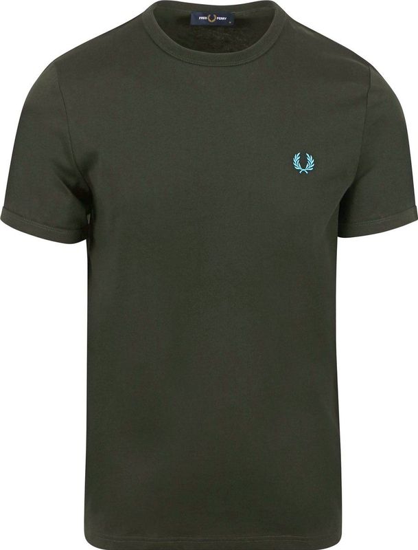 Fred Perry Ringer T-Shirt Groen T61 - Heren - Print T-shirts