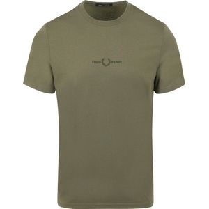 Fred Perry T-Shirt M4580 Olijfgroen - Heren - Print T-shirts