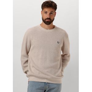 Fred Perry - Waffle Stitch Crew Neck - Trui - Gebroken Wit - Katoen