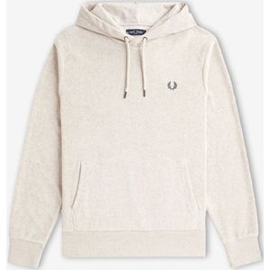 Fred Perry - Towelling Crewneck Hoodie - Beige/Wit - Katoen