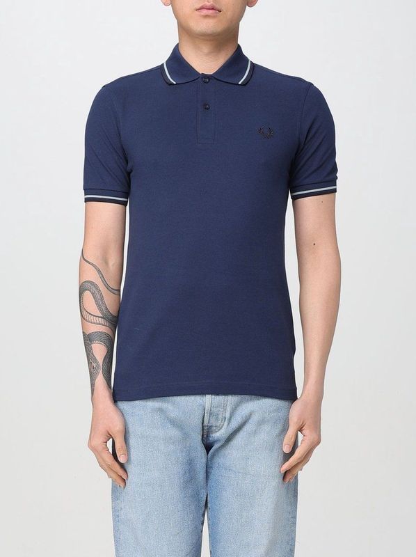 Fred Perry - M3600 - Poloshirt - Blauw - Katoen, Korte Mouwen, Gerecyclede Materialen