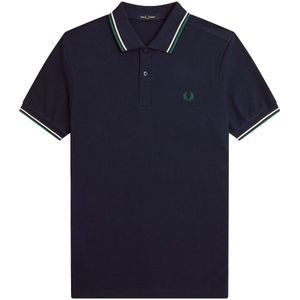 Fred Perry - Twin Tipped Polo - Poloshirt - Donkergrijs / Licht Ecru - 100% Katoen