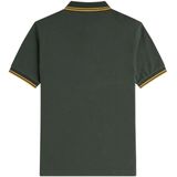 Fred Perry - Polo Shirt - Groen - Katoenpiqué - Dubbel Gestreepte Kraag