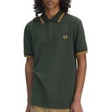Fred Perry - Polo Shirt - Groen - Katoenpiqué - Dubbel Gestreepte Kraag