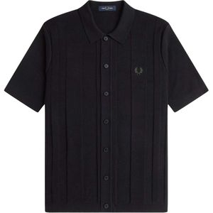 Fred Perry - FP Knoop Door SS Shirt - Zwart - Poloshirt