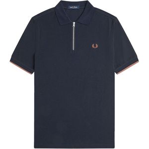 Fred Perry - Crepe Pique Zip Neck Shirt - T-shirt - Crepe Pique