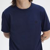 Fred Perry - T-shirt Ringer - Donkerblauw - Katoen - Slim-fit