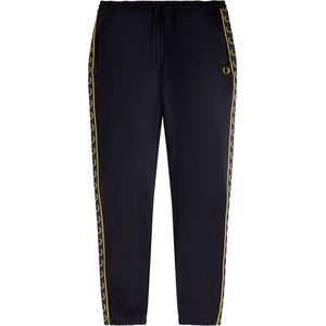 Fred Perry - Contrast Tape Track Pant - Sportbroek - Navy - Slim Fit, Elastische Boorden, Aantrekkoord