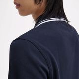 Fred Perry M3636 long sleeved twin tipped shirt - heren polo lange mouwen - Navy White