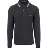 Fred Perry M3636 long sleeved twin tipped shirt - heren polo lange mouwen - Navy White
