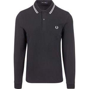 Fred Perry M3636 long sleeved twin tipped shirt - heren polo lange mouwen - Navy White