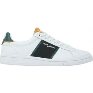 Fred Perry B721 Leren Canvas Heren Witte Sneakers - Maat 40