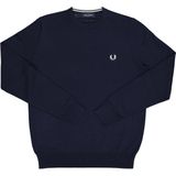 Fred Perry - Klassieke Trui - Blauw - Ronde Hals - 54% Merinowol - 46% Katoen