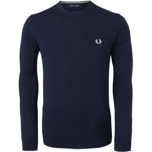 Fred Perry - Klassieke Trui - Blauw - Ronde Hals - 54% Merinowol - 46% Katoen