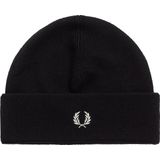 Fred Perry merino wol beanie muts, zwart