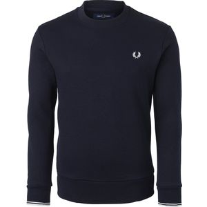 Fred Perry - Sweatshirt - Katoen Polyester - Zwart - Met Dubbele Strepen