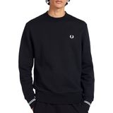 Fred Perry Crew Neck Sweatshirt Truien & Vesten Heren - Sweater - Hoodie - Vest- Zwart