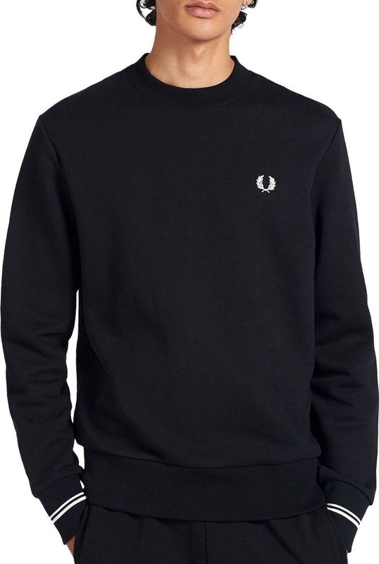 Fred Perry Crew Neck Sweatshirt Truien & Vesten Heren - Sweater - Hoodie - Vest- Zwart