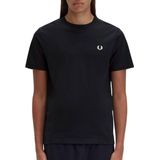 T-shirt - Zwart - Katoen - Korte Mouwen - Laurier Geborduurd Logo